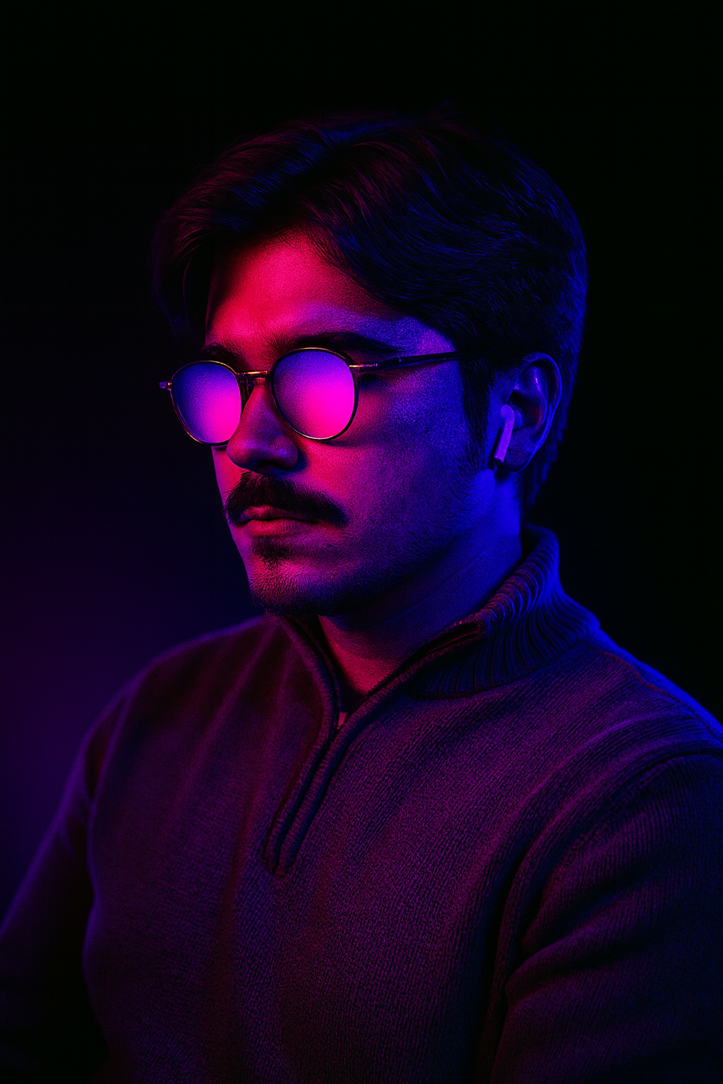Neon portrait of Zane Laijas